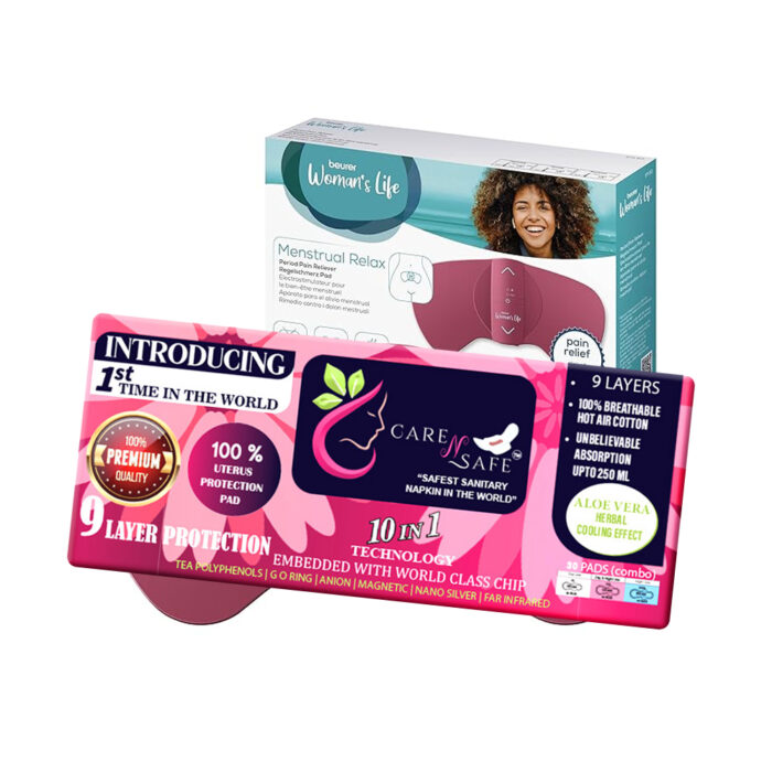 Care N Safe Sanitary Napkin+ Beurer EM 50 Menstrual Pain Relaxing Tents
