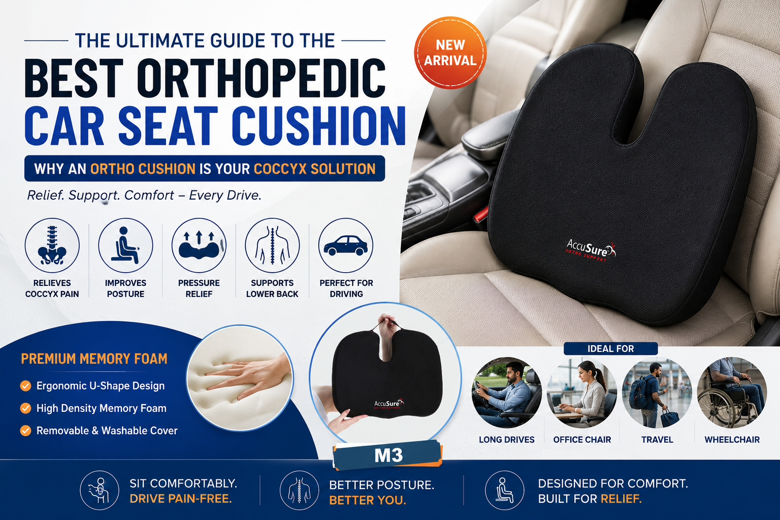 orthopedic car seat cushion