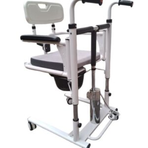 Alchemy Patient Lift And Transfer Chair with Commod | Hydraulic Elderly Lift for Bed to Wheelchair Transfer | Manual Patient Lifting Device, Handicapped Transfer Equipment with Adjustable Height | (120Kg Capacity)