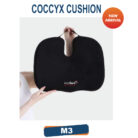 AccuSure M3 black orthopedic seat cushion with U-shaped memory foam cutout for tailbone and sciatica pain relief